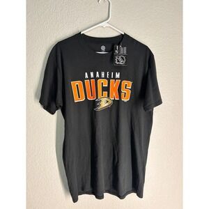 NHL Anaheim Ducks‎ T-Shirt Mens L Black Short Sleeve Graphic Cotton Tee New